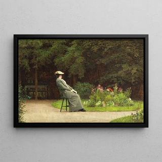 Carl Scherres - Lesende Dame in einem Park.webp