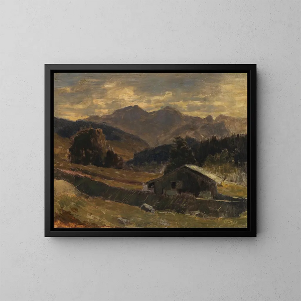 Vue sur le Hochkalter au Hintersee - Carl Schuch — inramlat konstverk på väggen