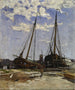 Studie för hamnen i Dordrecht 1880 Göteborgs konstmuseum - Carl Skånberg — vy av konstverket