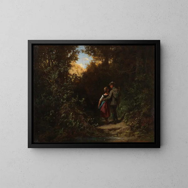 En jakt - Carl Spitzweg — inramlat konstverk på väggen
