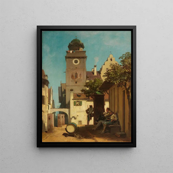 La garde de la ville - Carl Spitzweg — inramlat konstverk på väggen