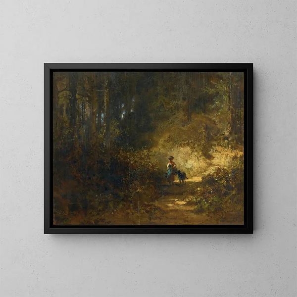 i skogen - Carl Spitzweg — inramlat konstverk på väggen