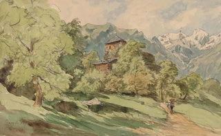 Carl Wagner - The Castle of Brglen with the Alps Beyond.webp