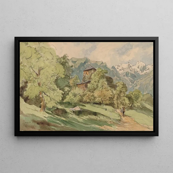 Carl Wagner - The Castle of Brglen with the Alps Beyond.webp
