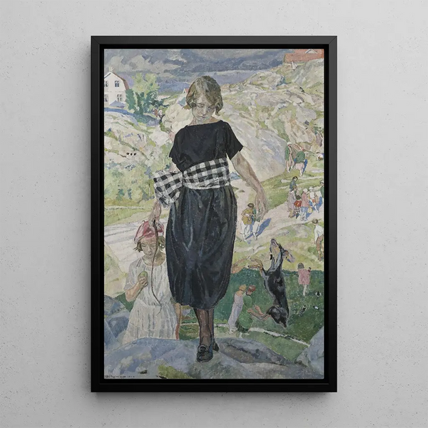Reproduktion av målningen Hund som hoppar - Carl Wilhelmson