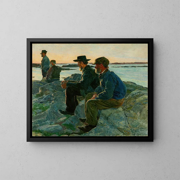 Sur les rochers Fiskebäckskil - Carl Wilhelmson — inramlat konstverk på väggen