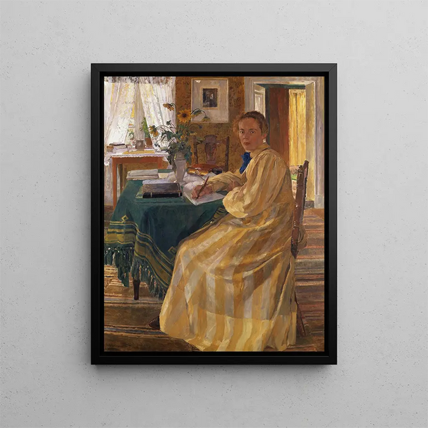 La sœur des artistes - Carl Wilhelmson — inramlat konstverk på väggen
