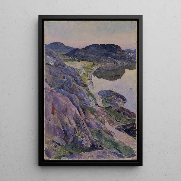 La route de Bgevik - Carl Wilhelmson — inramlat konstverk på väggen