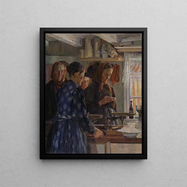 La boutique du village - Carl Wilhelmson — inramlat konstverk på väggen