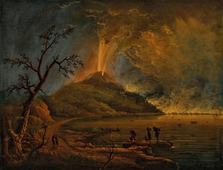 Carlo Bonavia - A volcano erupting at night possibly Mount Etna.webp