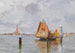 Båtar för fiske i lagunen i Venedig - Carlo Brancaccio — vy av konstverket
