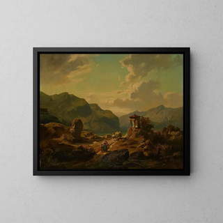 Carlo Brioschi - Gebirgslandschaft mit See.webp