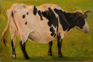 Carlo Dalgas - Black and white cow standing Study.webp