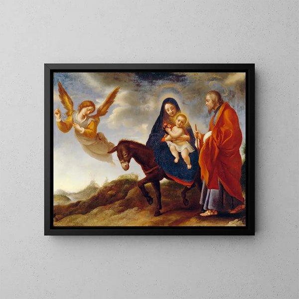 La Fuite en Égypte - Carlo Dolci — inramlat konstverk på väggen