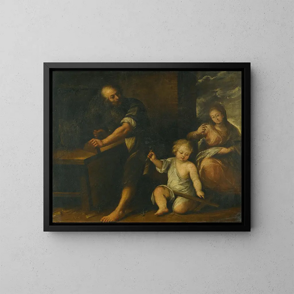Jesus i Josef's verkstad - Carlo Francesco Nuvolone — inramlat konstverk på väggen