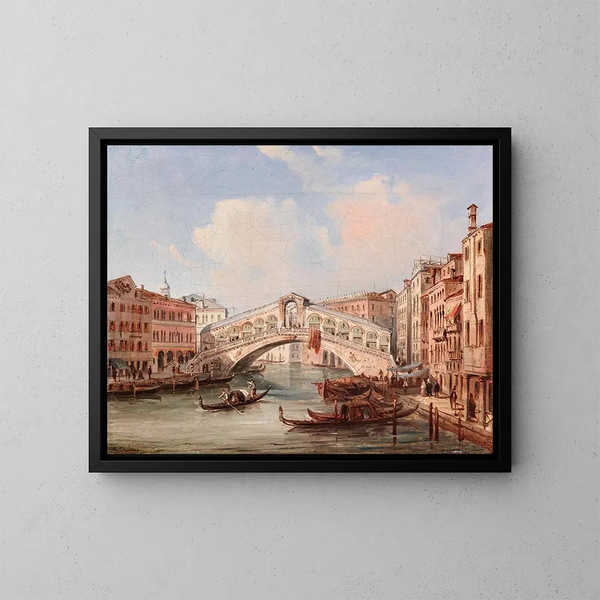 Venise, Rialto-bron - Carlo Grubacs — inramlat konstverk på väggen