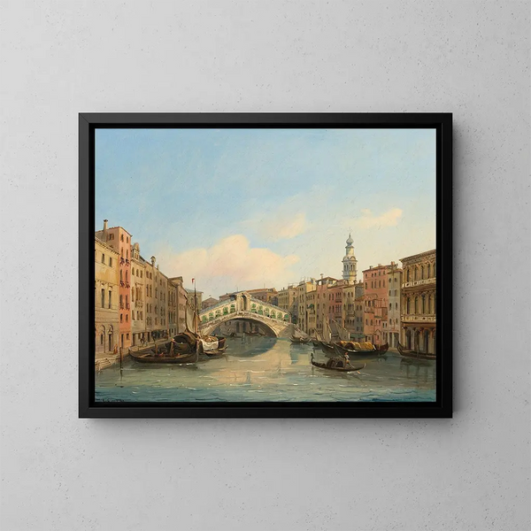 Le pont du Rialto - Carlo Grubacs — inramlat konstverk på väggen