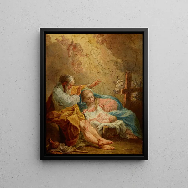 Nativitet - Carlo Maratti — inramlat konstverk på väggen