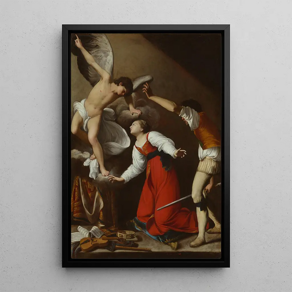 Le Martyre de Sainte Cécile - Carlo Saraceni — inramlat konstverk på väggen
