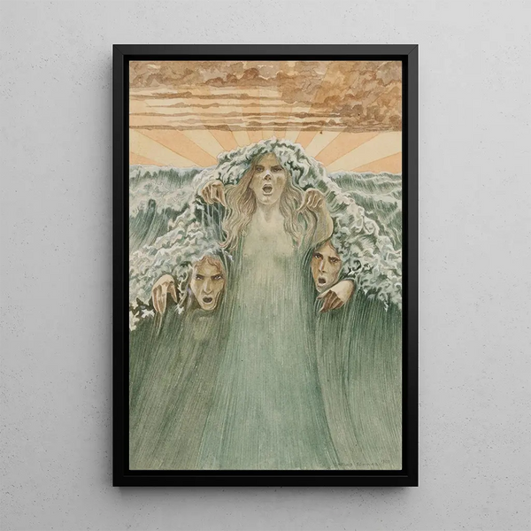 Reproduktion av målningen La Våg - Carlos Schwabe