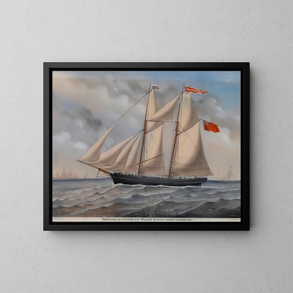 Brig engelska Perseverance de Fowey - Carolus Ludovicus Weyts — inramlat konstverk på väggen