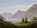 Landskap med bergssjö på morgonen - Caspar David Friedrich — vy av konstverket