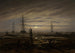 fartyg vid ankar - Caspar David Friedrich — vy av konstverket