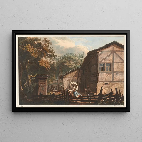 La Clôture - Caspar Wolf — inramlat konstverk på väggen