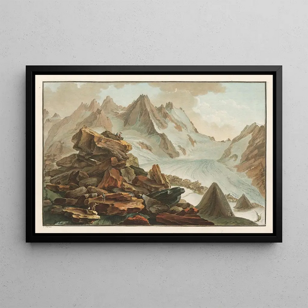Glacier de Lauteraar, Berns kanton, Oberhasli-provinsen - Caspar Wolf — inramlat konstverk på väggen