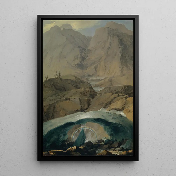 Pont de neige et arc-en-ciel dans la vallée de Gadmen - Caspar Wolf — inramlat konstverk på väggen