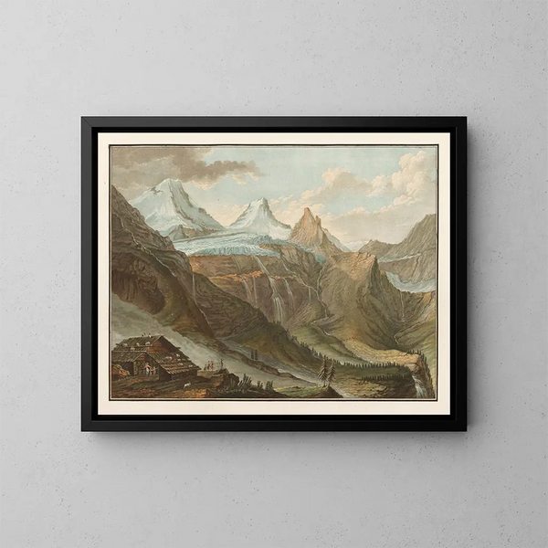 Vue de Breithorn depuis le glacier de Breithlauwinen - Caspar Wolf — inramlat konstverk på väggen
