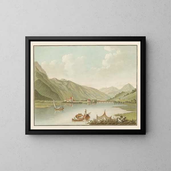 Vue d'Interlaken sur le lac de Brienz - Caspar Wolf — inramlat konstverk på väggen