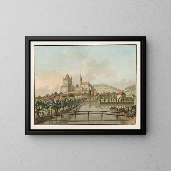 Vue de Thun depuis le Côte du Midi - Caspar Wolf — inramlat konstverk på väggen