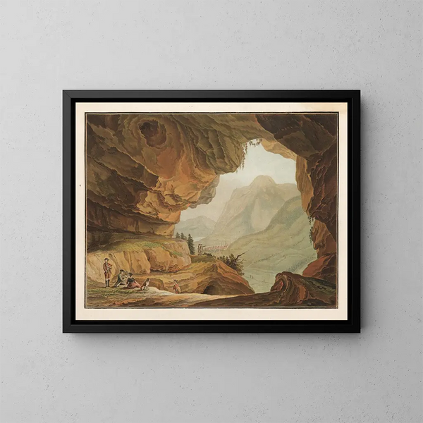 Vue de la caverne du Dragon dans le canton d'Unterwalden - Caspar Wolf — inramlat konstverk på väggen