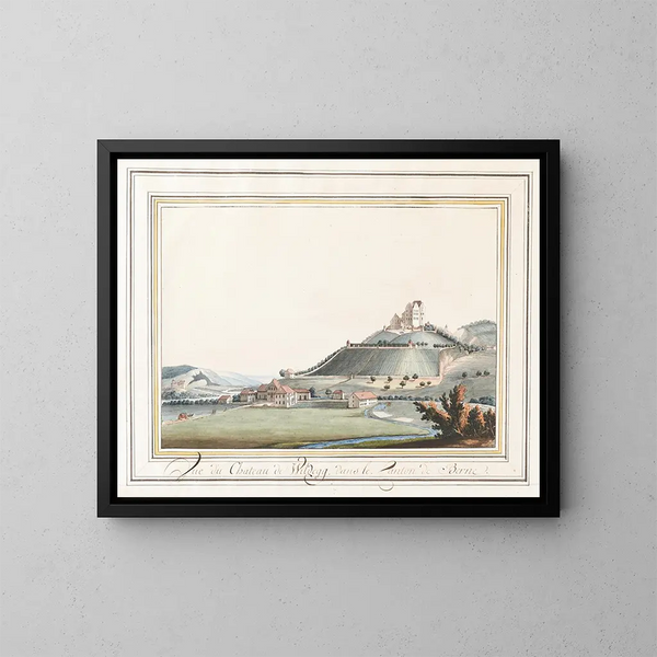 Vue du château de Wildegg dans le canton de Berne - Caspar Wolf — inramlat konstverk på väggen