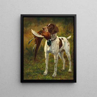Caspar von Reth - A Hunting Dog with a Pheasant.webp