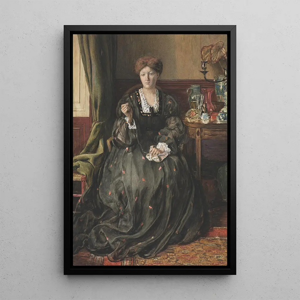 Portrait pensif av Emma Madox Brown - Catherine Madox Brown — inramlat konstverk på väggen