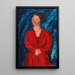 La Femme en rouge au fond bleu - Chaïm Soutine — vy av konstverket