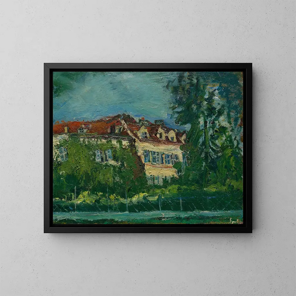 Landskap med hus - Chaïm Soutine — inramlat konstverk på väggen