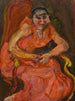 kvinna i rosa - Chaïm Soutine — vy av konstverket