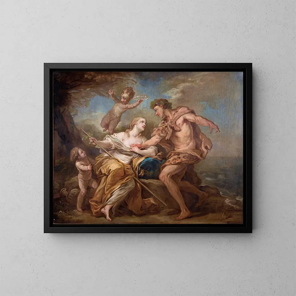 Bacchus och Ariane - Charles André van Loo — inramlat konstverk på väggen