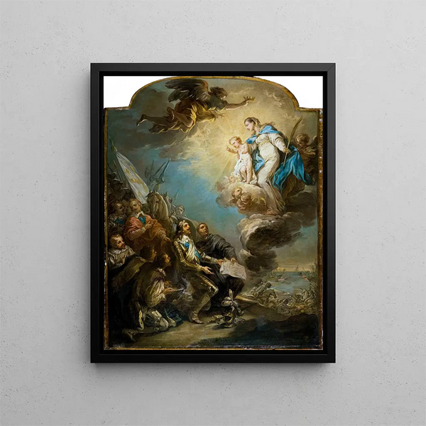 Le Vœu de Louis XIII au siège de la Rochelle 1628 - Charles André van Loo — inramlat konstverk på väggen