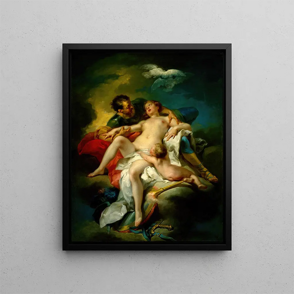 Mars och Venus - Charles André van Loo — inramlat konstverk på väggen