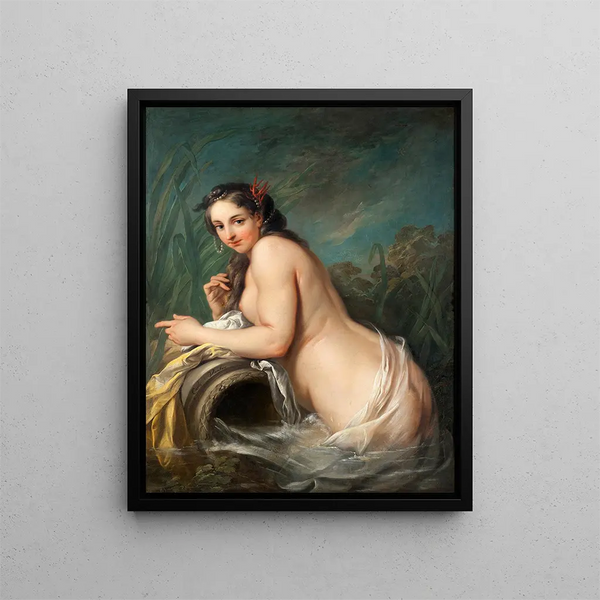 Naïade - Charles André van Loo — inramlat konstverk på väggen
