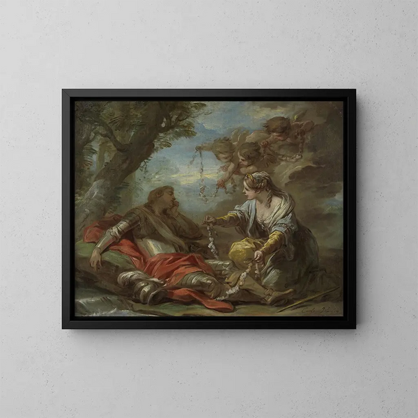 Rinaldo och Armide - Charles André van Loo — inramlat konstverk på väggen