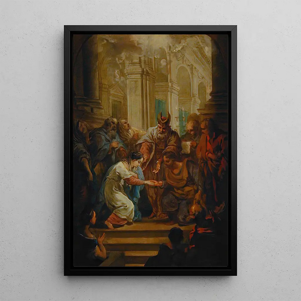 "Le mariage de la Vierge" - Charles André van Loo — inramlat konstverk på väggen