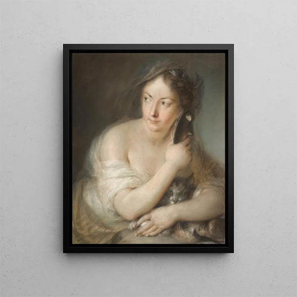 La Malice - Charles-Antoine Coypel — inramlat konstverk på väggen