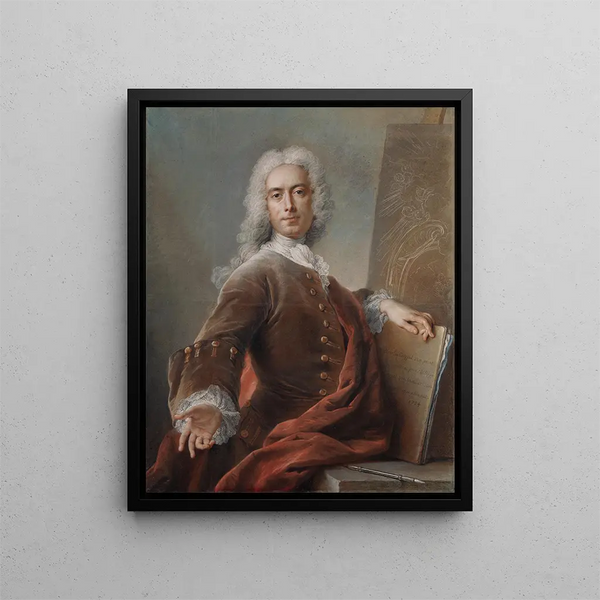 Självporträtt - Charles-Antoine Coypel — inramlat konstverk på väggen