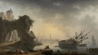 CharlesFranois Grenier De Lacroix - Sdliche Kstenlandschaft am Morgen.webp