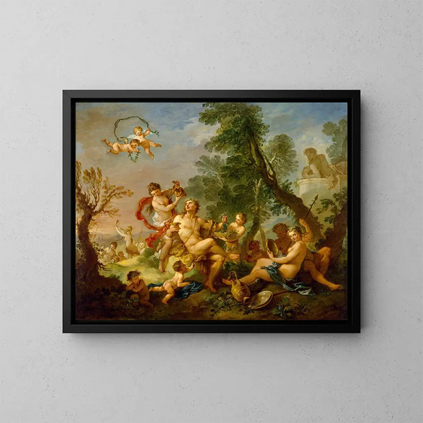 Bacchanale - Charles-Joseph Natoire — inramlat konstverk på väggen